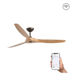 FARO - Ventilador MOREA diámetro 1520mm 3 palas S/R marrón claro