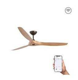 FARO - Ventilador MOREA diámetro 1520mm 3 palas S/R marrón claro