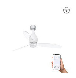 FARO - Ventilador mini ETERFAN 1280mm blanco mate palas transparentes 17W 3000K S/R