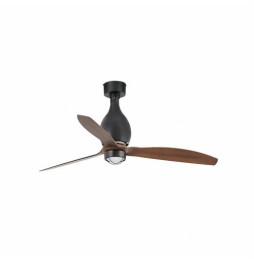 FARO - Ventilador mini ETERFAN 1280mm negro mate palas madera 17W 3000K