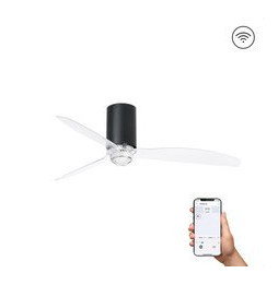 FARO - Ventilador mini TUBE FAN 1280mm negro mate 3 palas 17W 3000K S/R
