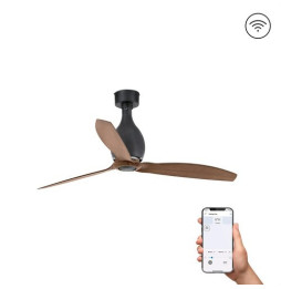 FARO - Ventilador mini ETERFAN 1280mm negro mate palas madera S/R