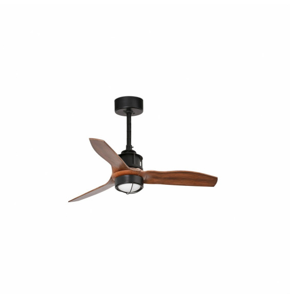 FARO - Ventilador JUST FAN XS diámetro 810mm negro palas madera 17W 3000K