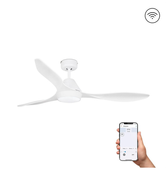 FARO - Ventilador POLARIS 132cm 3 palas LED 18W S/R blanco