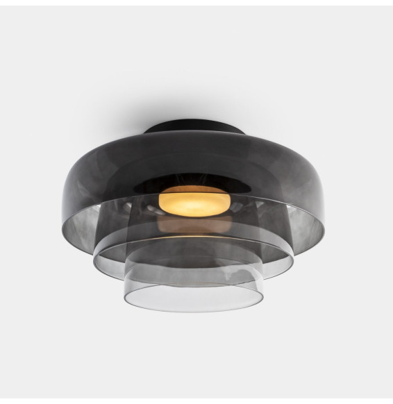 LedsC4 - Plafón Levels Ceiling 3 Bodies diámetro 420mm y 320mm y 220mm LED 28 SW 2700-3000-4000K PHASE CUT negro 1850lm