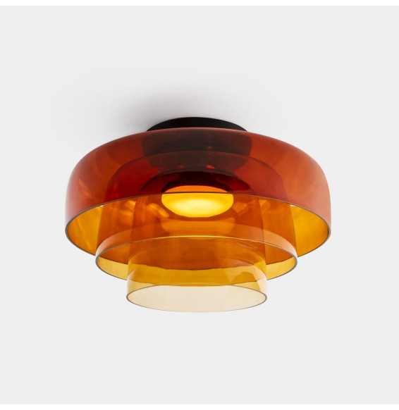 LedsC4 - Plafón Levels Ceiling 3 Bodies diámetro 420mm y 320mm y 220mm LED 28 SW 2700-3000-4000K PHASE CUT negro 1850lm