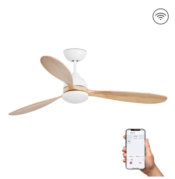 FARO - Ventilador POROS 1320mm 3 palas 15W LED 2700K S/R blanco