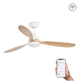 FARO - Ventilador POROS 1320mm 3 palas 15W LED 2700K S/R blanco