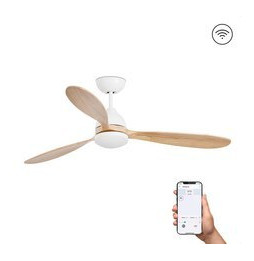 FARO - Ventilador POROS 1320mm 3 palas 15W LED 2700K S/R blanco