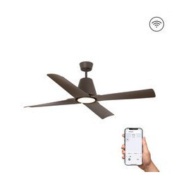 FARO - Ventilador TYPHOON diámetro 130 DC 4 palas 19W 3000K S/R marrón