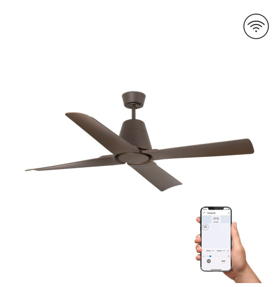 FARO - Ventilador TYPHOON DC diámetro 1300mm 4 palas IP44 S/R marrón