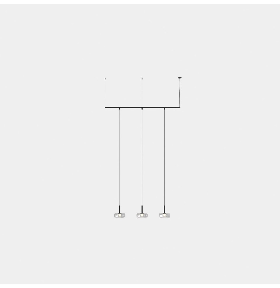 LedsC4 - Luminaria colgante Tubs Modular Track con 3 Ceilings LED 16 3000K DALI negro 192lm