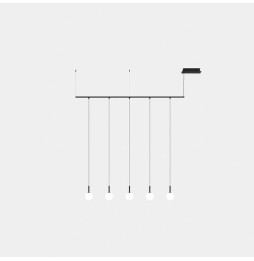 LedsC4 - Luminaria colgante Tubs Modular Track con 5 Spheres LED 26.5 3000K ON-OFF negro 320lm