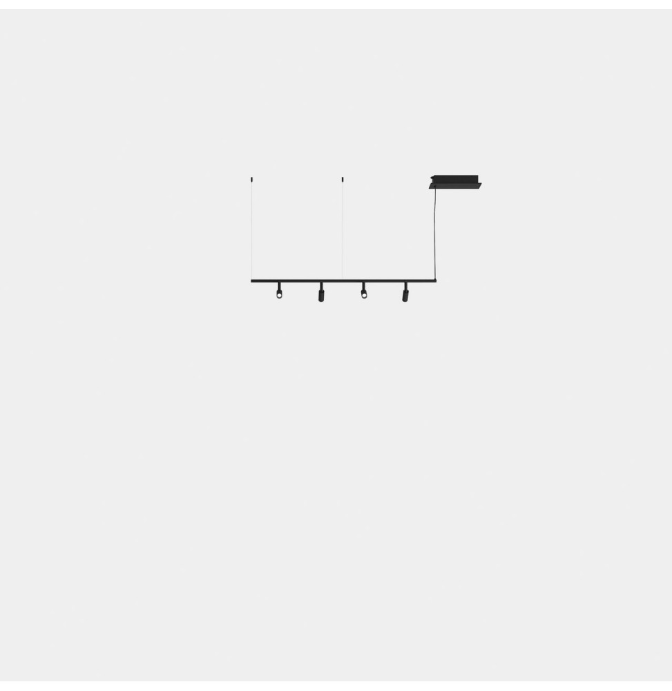 LedsC4 - Luminaria colgante Tubs Modular Track con 4 Spotlights LED 15 ON-OFF negro 1204lm