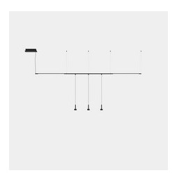 LedsC4 - Luminaria colgante Tubs Modular Lineal & Track con 3 Spothlights LED 37.5 3000K DALI negro 1696lm