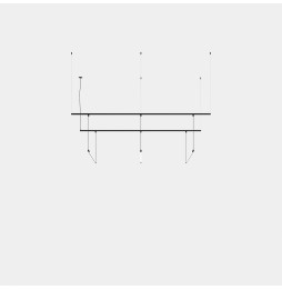 LedsC4 - Luminaria colgante Tubs Modular Track con 3 Lineal 900mm LED 46 3000K ON-OFF negro 3381lm
