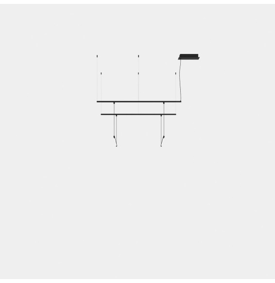 LedsC4 - Luminaria colgante Tubs Modular Track con 2 Lineal 600mm LED 20.5 3000K DALI negro 1504lm