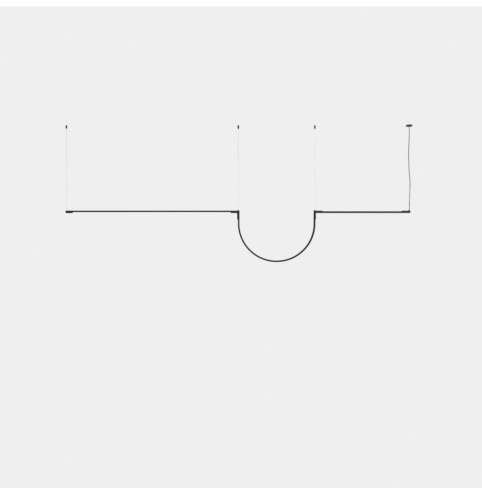 LedsC4 - Luminaria colgante Tubs Modular Lineal doble con Arch LED 46 3000K DALI negro 3435lm
