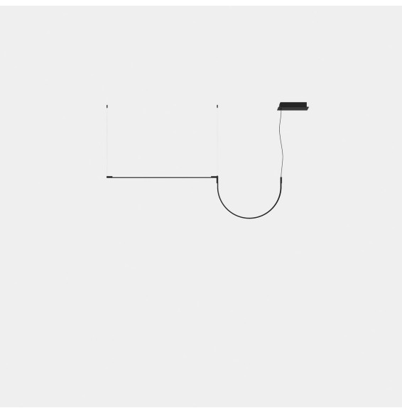 LedsC4 - Luminaria colgante Tubs Modular Lineal simple con Arch LED 31 3000K DALI negro 2307lm