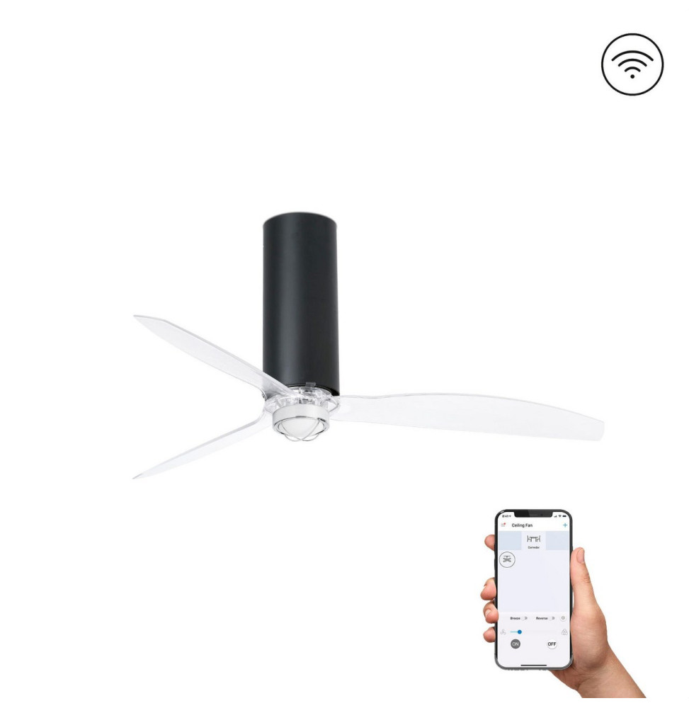 FARO - Ventilador TUBE FAN 1280mm negro mate 3 palas 17W 3000K S/R