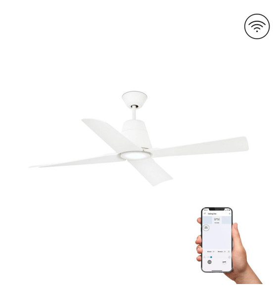 FARO - Ventilador TYPHOON diámetro 130 DC 4 palas 19W 3000K S/R blanco