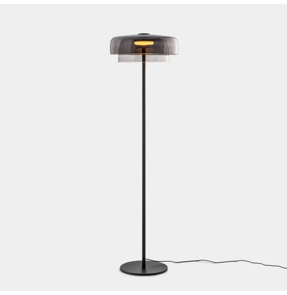 LedsC4 - Luminaria pie de salón Levels 2 Bodies diámetro 420mm y 320mm LED 17 SW 2700-3000-4000K Push negro 681lm LedsC4 - Luminaria pie de salón Levels 2 Bodies diámetro 420mm y 320mm LED 17 SW 2700-3000-4000K Push negro 681lm