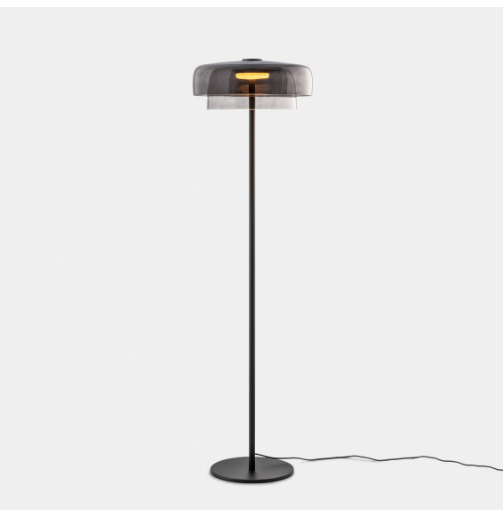 LedsC4 - Luminaria pie de salón Levels 2 Bodies diámetro 420mm y 320mm LED 17 SW 2700-3000-4000K Push negro 681lm