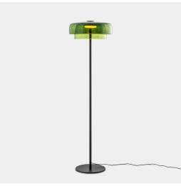 LedsC4 - Luminaria pie de salón Levels 2 Bodies diámetro 420mm y 320mm LED 17 SW 2700-3000-4000K Push negro 681lm