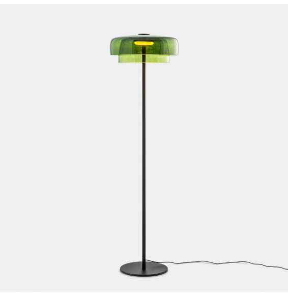 LedsC4 - Luminaria pie de salón Levels 2 Bodies diámetro 420mm y 320mm LED 17 SW 2700-3000-4000K Push negro 681lm