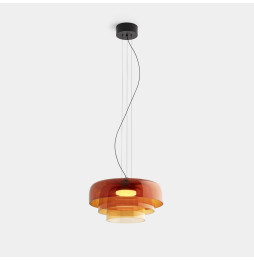 LedsC4 - Luminaria colgante Levels 3 Bodies diámetro 420mm y 320mm y 220mm LED 19 SW 2700-3000-4000K PHASE CUT negro 1255lm
