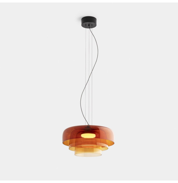 LedsC4 - Luminaria colgante Levels 3 Bodies diámetro 420mm y 320mm y 220mm LED 19 SW 2700-3000-4000K PHASE CUT negro 1255lm