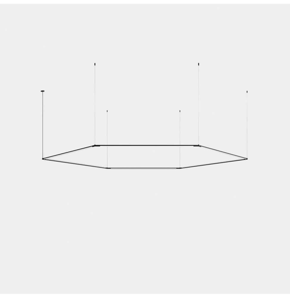LedsC4 - Luminaria colgante Tubs Modular Hexagon LED 147 3000K DALI negro 5058lm