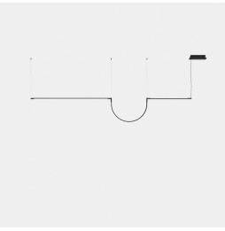 LedsC4 - Luminaria colgante Tubs Modular Lineal doble con Arch LED 46 3000K ON-OFF negro 3435lm