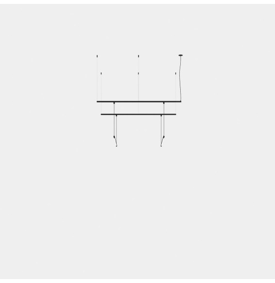 LedsC4 - Luminaria colgante Tubs Modular Track con 2 Lineal 600mm LED 20.5 3000K ON-OFF negro 1504lm