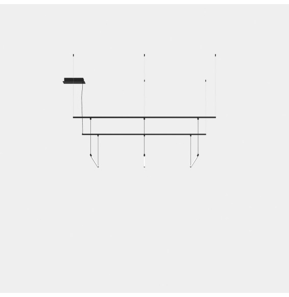 LedsC4 - Luminaria colgante Tubs Modular Track con 3 Lineal 900mm LED 46 3000K ON-OFF negro 3381lm
