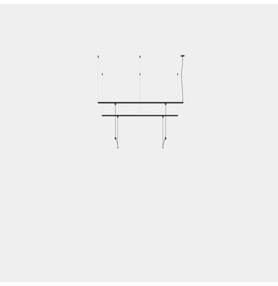 LedsC4 - Luminaria colgante Tubs Modular Track con 2 Lineal 600mm LED 20.5 3000K DALI negro 1504lm