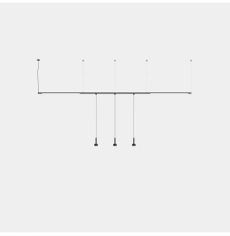 LedsC4 - Luminaria colgante Tubs Modular Lineal & Track con 3 Spothlights LED 37.5 3000K ON-OFF negro 1696lm