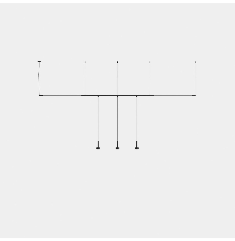 LedsC4 - Luminaria colgante Tubs Modular Lineal & Track con 3 Spothlights LED 37.5 3000K ON-OFF negro 1696lm LedsC4 - Luminaria colgante Tubs Modular Lineal & Track con 3 Spothlights LED 37.5 3000K ON-OFF negro 1696lm
