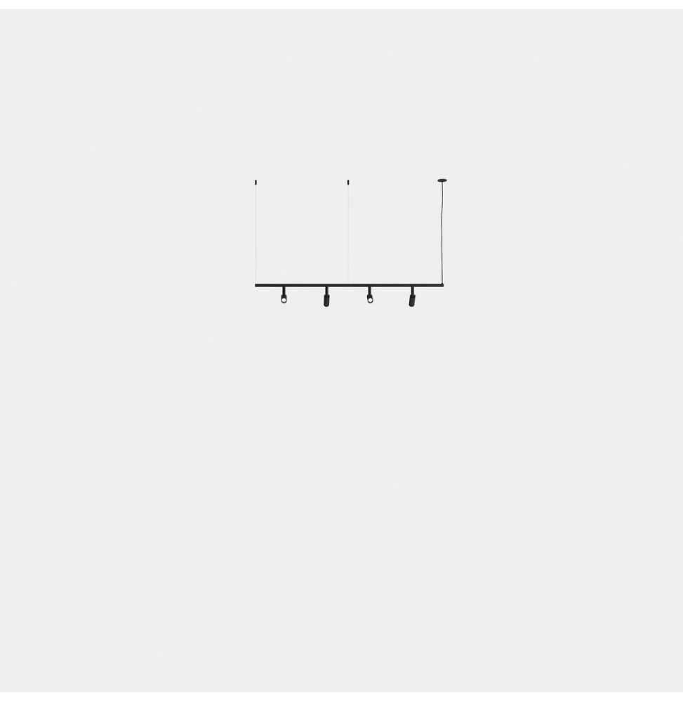 LedsC4 - Luminaria colgante Tubs Modular Track con 4 Spotlights LED 15 ON-OFF negro 1204lm