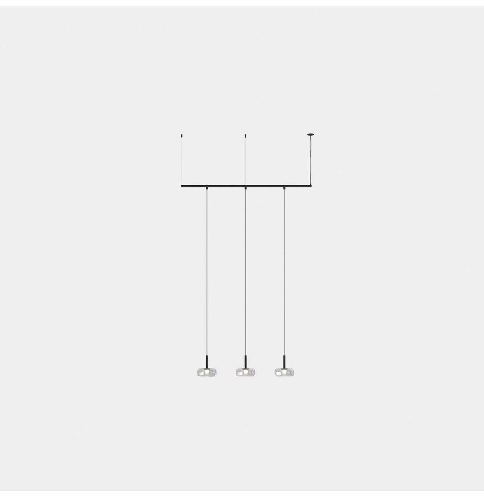 LedsC4 - Luminaria colgante Tubs Modular Track con 3 Ceilings LED 16 3000K ON-OFF negro 192lm