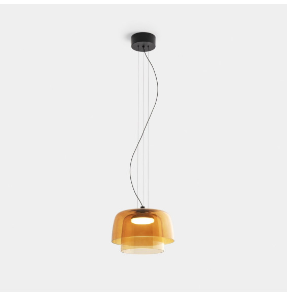LedsC4 - Luminaria colgante Levels 2 Bodies diámetro 320mm y 220mm LED 19 SW 2700-3000-4000K PHASE CUT negro 1255lm