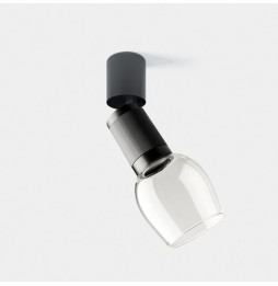 LedsC4 - Proyector Iris Spotlight superficie grande Glass 6.3 4000K CRI 90 28.9° DALI-2 gris/gris/transparente 461lm