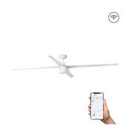 FARO - Ventilador techo ATTOS diámetro 2130mm blanco 4 palas LED 20W 3000K S/R