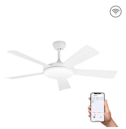 FARO - Ventilador SAONA diámetro 1320mm 5 palas LED 24W S/R blanco