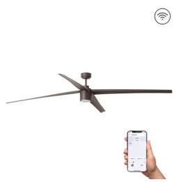 FARO - Ventilador techo ATTOS diámetro 2130mm marrón 4 palas LED 20W 3000K S/R