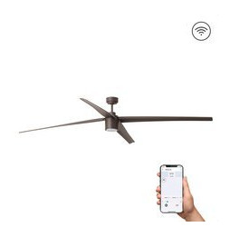 FARO - Ventilador techo ATTOS diámetro 2130mm marrón 4 palas LED 20W 3000K S/R