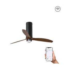 FARO - Ventilador TUBE FAN 1280mm negro mate 3 palas madera 17W 3000K S/R