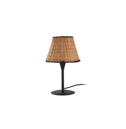 FARO - Lámpara mini sobremesa SUMBA pantalla rattan E27 ø210x160xø120 negro