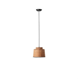 FARO - Luminaria colgante SAIPAN pantalla rattan E27 ø225x170xø125 negro