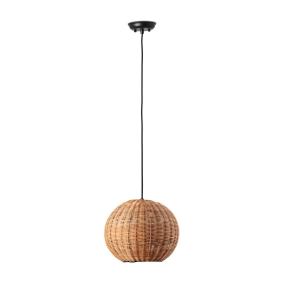 FARO - Luminaria colgante HAKA pantalla rattan E27 ø300x230 negro